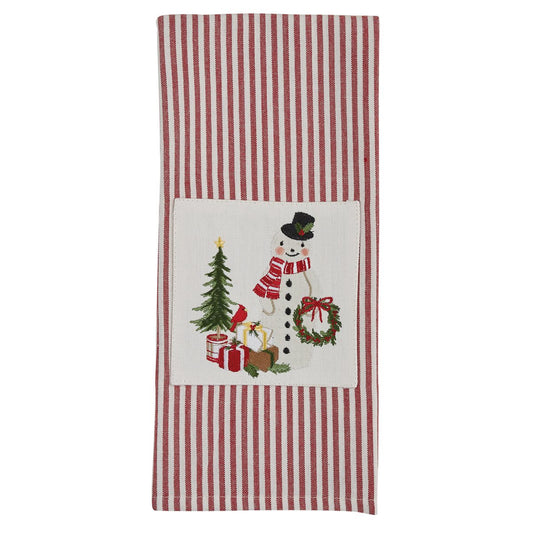 Snowman With Tree Dishtowel