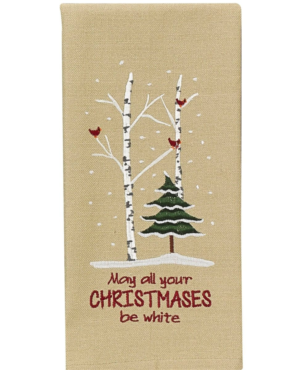 May All Christmases be White Dishtowel