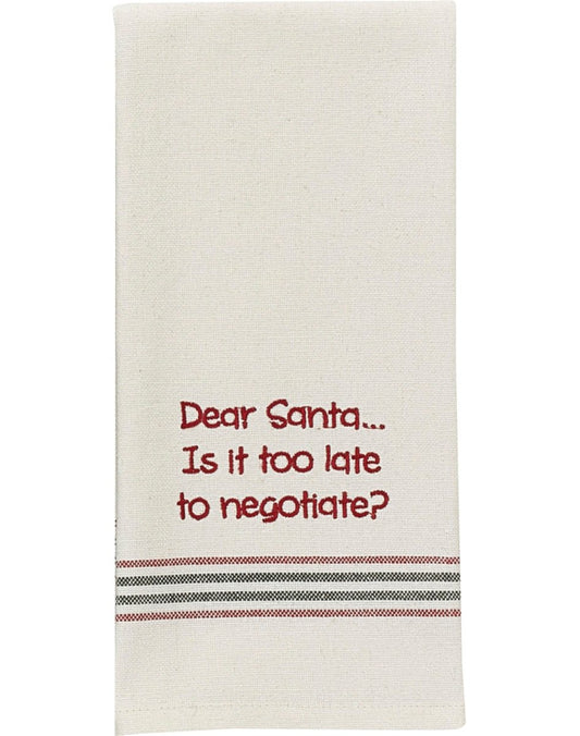 Santa Too Late To Negotiate Dishtowel