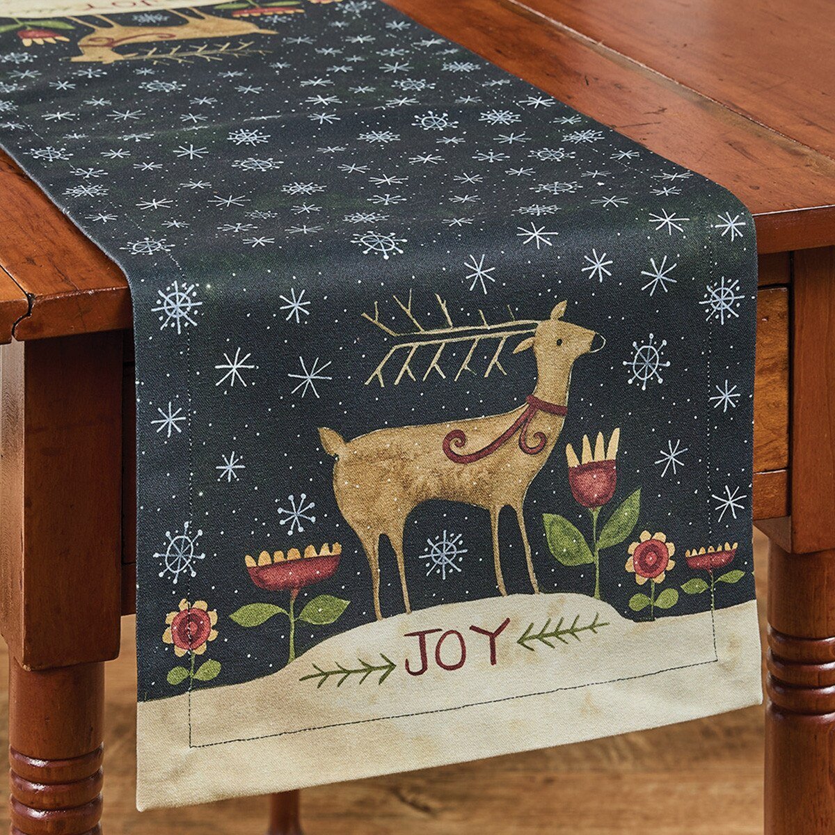 Joyful Deer Table Runner 36" L