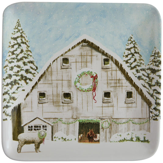 Christmas Barn Salad Plate