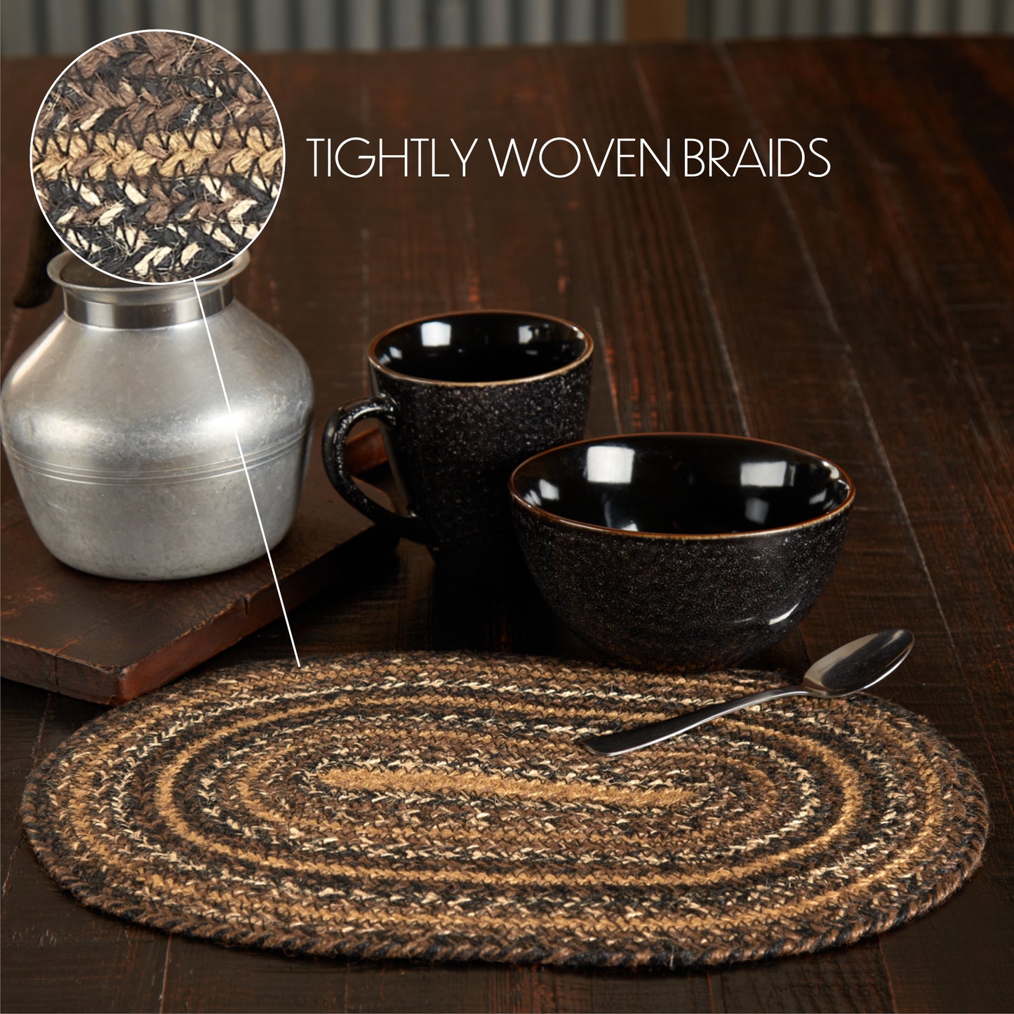 Espresso Braided Oval Placemat