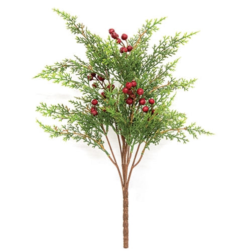 Red Berry & Cedar Bush 17 inch