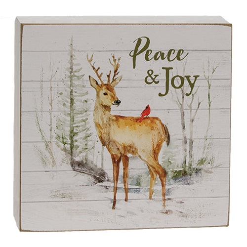 Christmas Box Sign, Peace & Joy