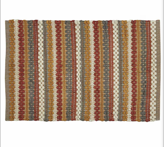 Gathered Pumpkin Woven Chindi Rag Rug