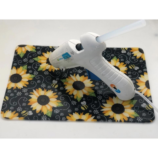 Beez and Sunflowers Printed 9 x 13 inch Silicone Trivet Hot Pad