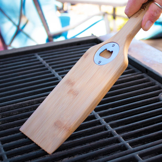 BBQ Grill Bamboo Scraper with Bottle Opener