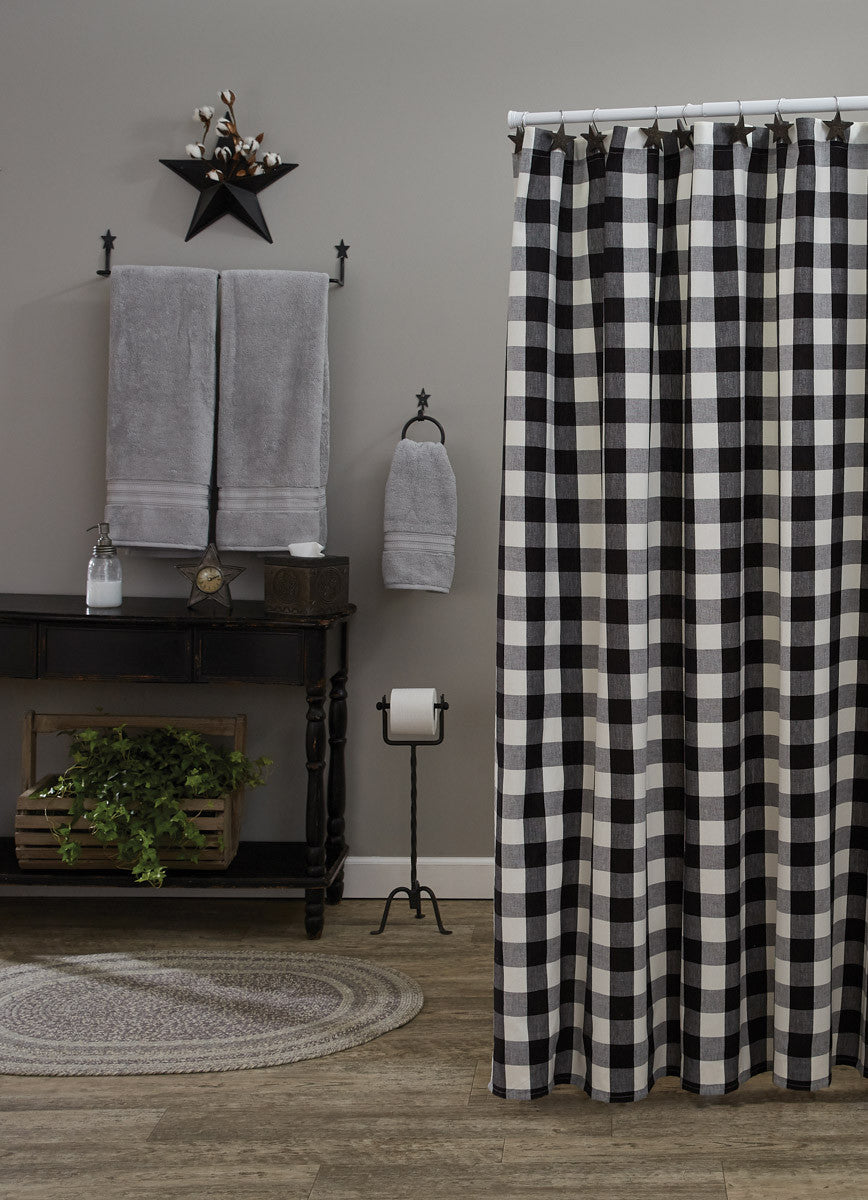 black check shower curtain