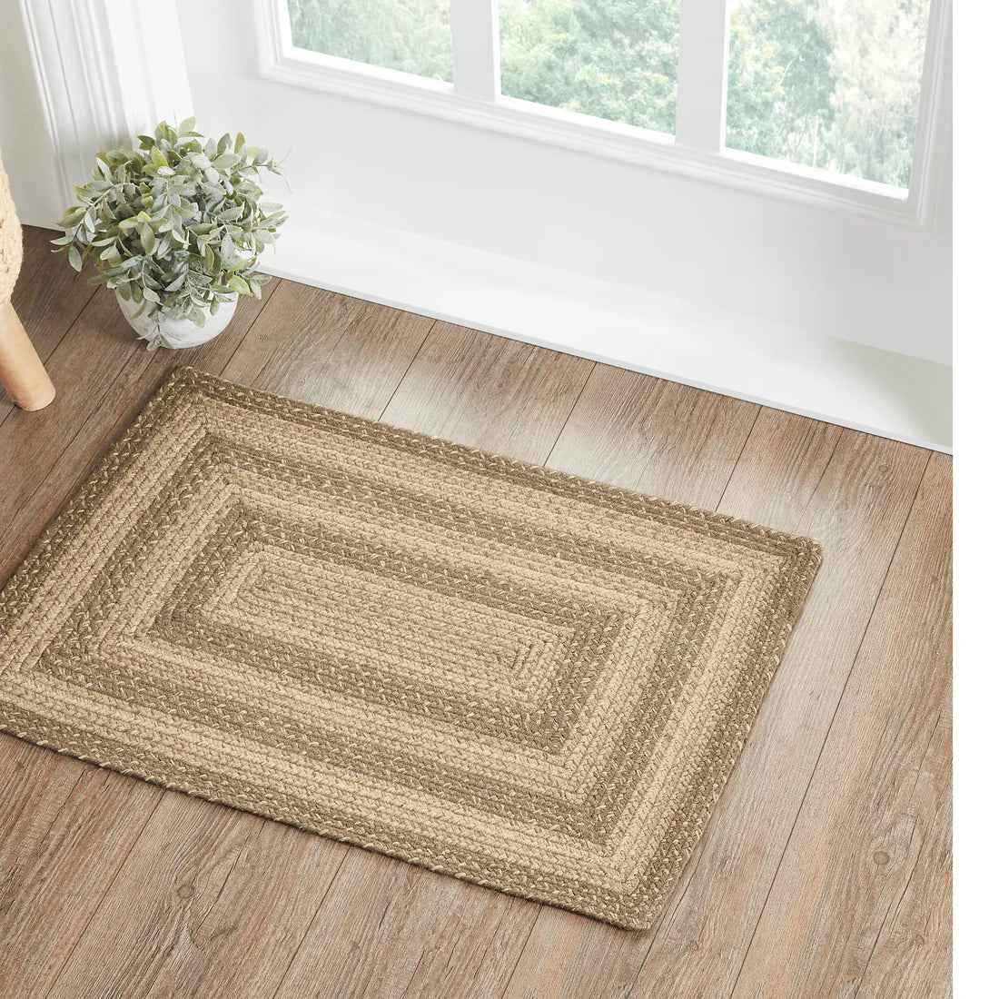 cobblestone rectangle braided rug