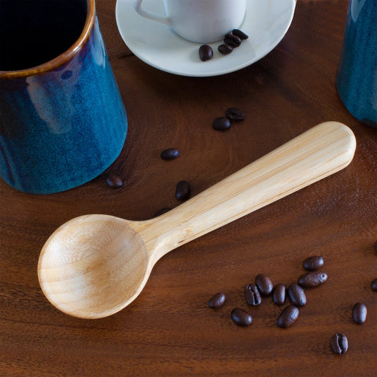 Bamboo Coffee Scoop with Built In Bag Clip