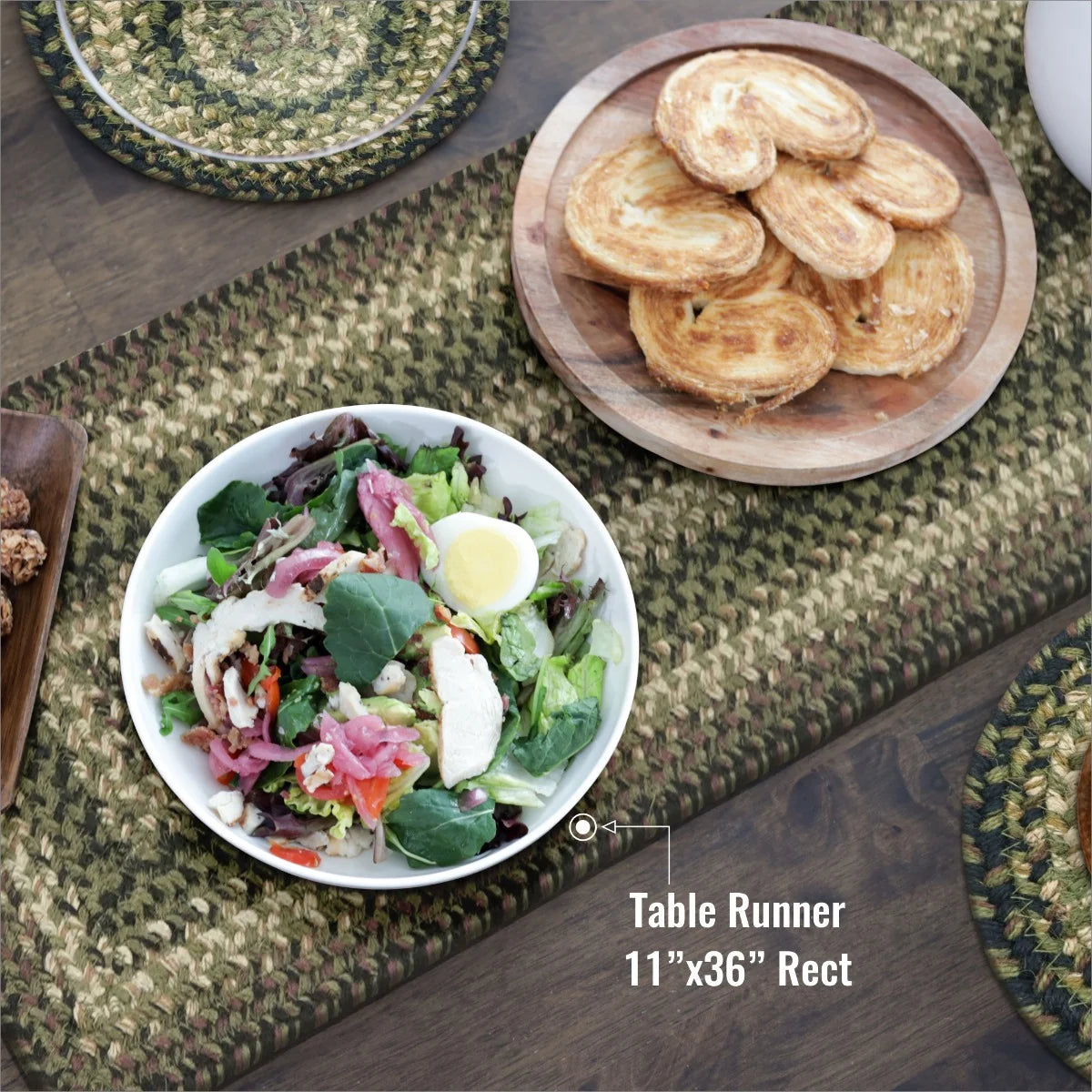 11 x 36 Oval Pinecone Braided Table Runner