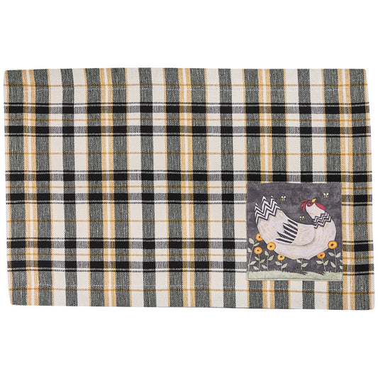 My Little White Hen Plaid Placemat