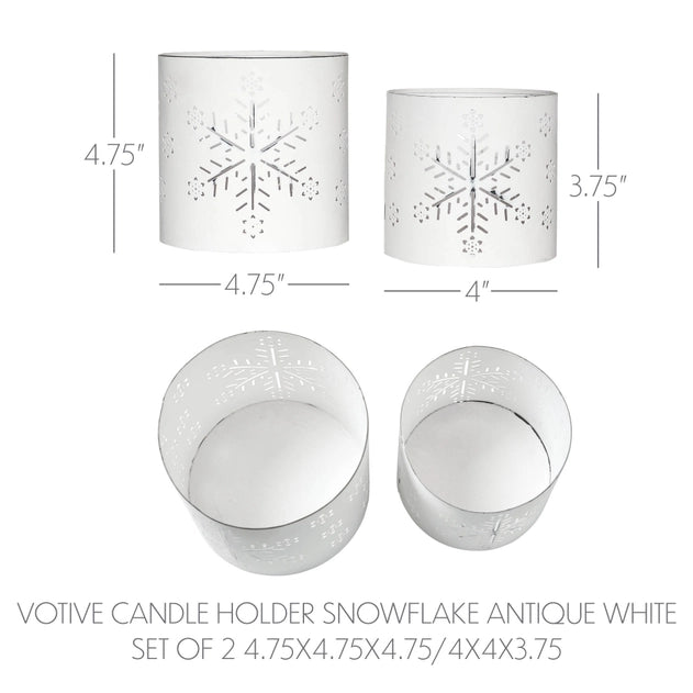 White Metal Snowflake Luminary